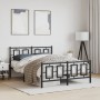 Black metal headboard and footboard bed frame 135x190 cm by , Beds and slatted bases - Ref: Foro24-374258, Price: 124,75 €, D...