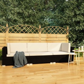 Set aus 3-teiligen Gartensofas und Kissen Kunstrattan schwarz von vidaXL, Gartensets - Ref: Foro24-47264, Preis: 242,61 €, Ra...