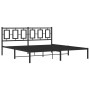 Bed frame with black metal headboard 180x200 cm by , Beds and slatted bases - Ref: Foro24-374245, Price: 127,38 €, Discount: %