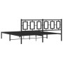 Estructura de cama con cabecero metal negro 180x200 cm de , Camas y somieres - Ref: Foro24-374245, Precio: 122,06 €, Descuent...