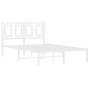 Metal bed frame with white headboard 120x190 cm by , Beds and slatted bases - Ref: Foro24-374287, Price: 100,47 €, Discount: %