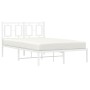 Metal bed frame with white headboard 120x190 cm by , Beds and slatted bases - Ref: Foro24-374287, Price: 100,47 €, Discount: %