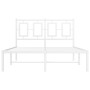 Metal bed frame with white headboard 120x190 cm by , Beds and slatted bases - Ref: Foro24-374287, Price: 100,47 €, Discount: %