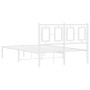 Metal bed frame with white headboard 120x190 cm by , Beds and slatted bases - Ref: Foro24-374287, Price: 100,47 €, Discount: %