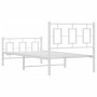 Metal bed frame with headboard and footboard white 90x190 cm by , Beds and slatted bases - Ref: Foro24-374300, Price: 84,59 €...