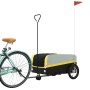 Black and yellow iron bicycle trailer 45 kg by , Bicycle trailers - Ref: Foro24-94071, Price: 85,99 €, Discount: %