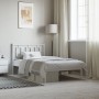 Metal bed frame with white headboard 100x200 cm by , Beds and slatted bases - Ref: Foro24-374285, Price: 75,00 €, Discount: %