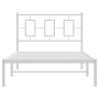 Metal bed frame with white headboard 100x200 cm by , Beds and slatted bases - Ref: Foro24-374285, Price: 75,00 €, Discount: %