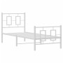 Metal bed frame with headboard and footboard white 75x190 cm by , Beds and slatted bases - Ref: Foro24-374298, Price: 75,54 €...