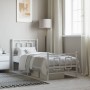 Metal bed frame with headboard and footboard white 75x190 cm by , Beds and slatted bases - Ref: Foro24-374298, Price: 75,54 €...