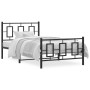 Bed frame with headboard and black metal footboard 100x190cm by , Beds and slatted bases - Ref: Foro24-374253, Price: 87,54 €...