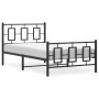 Bed frame with headboard and black metal footboard 100x190cm by , Beds and slatted bases - Ref: Foro24-374253, Price: 87,54 €...