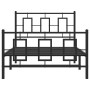 Bed frame with headboard and black metal footboard 100x190cm by , Beds and slatted bases - Ref: Foro24-374253, Price: 87,54 €...