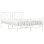 Metal bed frame with headboard and white footboard 140x200 cm by , Beds and slatted bases - Ref: Foro24-374309, Price: 128,28...