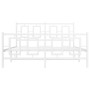 Metal bed frame with headboard and white footboard 140x200 cm by , Beds and slatted bases - Ref: Foro24-374309, Price: 128,28...