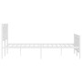 Metal bed frame with headboard and white footboard 140x200 cm by , Beds and slatted bases - Ref: Foro24-374309, Price: 128,28...