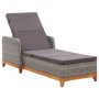 Lounger in synthetic rattan and solid gray acacia wood by vidaXL, Loungers - Ref: Foro24-46013, Price: 205,19 €, Discount: %