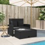 2-Sitzer-Gartensofa mit schwarzen synthetischen Rattankissen von , Outdoor-Sofas - Ref: Foro24-365132, Preis: 288,48 €, Rabat...