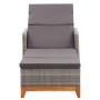 Lounger in synthetic rattan and solid gray acacia wood by vidaXL, Loungers - Ref: Foro24-46013, Price: 205,19 €, Discount: %