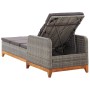 Lounger in synthetic rattan and solid gray acacia wood by vidaXL, Loungers - Ref: Foro24-46013, Price: 205,19 €, Discount: %