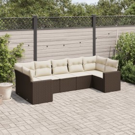 7-teiliges Gartensofa-Set mit braunen PE-Rattan-Kissen von , Gartensets - Ref: Foro24-3219383, Preis: 504,70 €, Rabatt: %