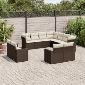 Gartensofa-Set 11-teilig mit braunen synthetischen Rattankissen von , Gartensets - Ref: Foro24-3219123, Preis: 722,99 €, Raba...