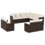 Gartensofa-Set 11-teilig mit braunen synthetischen Rattankissen von , Gartensets - Ref: Foro24-3219123, Preis: 722,99 €, Raba...