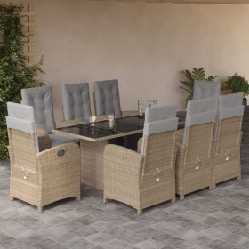 Set comedor de jardín 9 pzas con cojines ratán sintético beige de , Conjuntos de jardín - Ref: Foro24-3212497, Precio: 1,00 €...