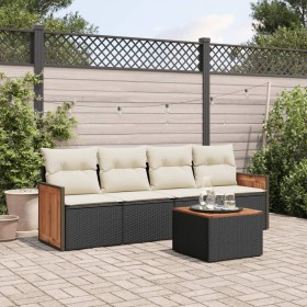 5-teiliges Gartenmöbel-Set und schwarze synthetische Rattankissen von , Gartensets - Ref: Foro24-3259858, Preis: 319,02 €, Ra...