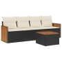 Set de muebles de jardín 5 pzas y cojines ratán sintético negro de , Conjuntos de jardín - Ref: Foro24-3259858, Precio: 319,0...