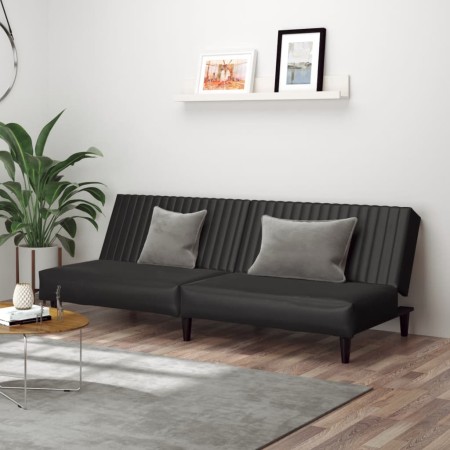 2 seater black synthetic leather sofa bed by , Sofas - Ref: Foro24-375947, Price: 221,28 €, Discount: %