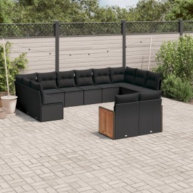 Gartensofa-Set 12-teilig mit schwarzen synthetischen Rattankissen von , Gartensets - Ref: Foro24-3260522, Preis: 818,38 €, Ra...