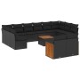 Gartensofa- und Kissenset 13-teilig aus schwarzem synthetischem Rattan von , Gartensets - Ref: Foro24-3260529, Preis: 860,99 ...