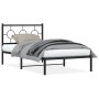 Bed frame with black metal headboard 100x200 cm by , Beds and slatted bases - Ref: Foro24-376221, Price: 68,33 €, Discount: %