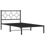 Bed frame with black metal headboard 100x200 cm by , Beds and slatted bases - Ref: Foro24-376221, Price: 68,33 €, Discount: %