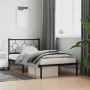 Bed frame with black metal headboard 100x200 cm by , Beds and slatted bases - Ref: Foro24-376221, Price: 68,33 €, Discount: %