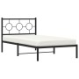 Bed frame with black metal headboard 100x200 cm by , Beds and slatted bases - Ref: Foro24-376221, Price: 68,33 €, Discount: %