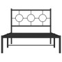 Bed frame with black metal headboard 100x200 cm by , Beds and slatted bases - Ref: Foro24-376221, Price: 68,33 €, Discount: %