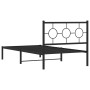 Bed frame with black metal headboard 100x200 cm by , Beds and slatted bases - Ref: Foro24-376221, Price: 68,33 €, Discount: %