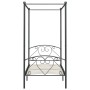 Estructura de cama con dosel metal gris 90x200 cm de vidaXL, Camas y somieres - Ref: Foro24-284440, Precio: 121,59 €, Descuen...