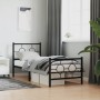 Estructura de cama con cabecero y estribo metal negro 80x200 cm de , Camas y somieres - Ref: Foro24-376235, Precio: 67,70 €, ...