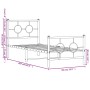 Bettgestell mit Kopfteil und Fußteil aus schwarzem Metall 80x200 cm von , Betten und Lattenroste - Ref: Foro24-376235, Preis:...