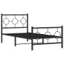 Bed frame with headboard and black metal footboard 90x200 cm by , Beds and slatted bases - Ref: Foro24-376237, Price: 79,28 €...