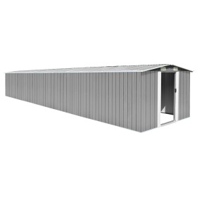 Cobertizo de jardín acero galvanizado gris 257x779x181 cm de vidaXL, Cobertizos - Ref: Foro24-47033, Precio: 782,41 €, Descue...