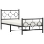 Bed frame with headboard and black metal footboard 90x200 cm by , Beds and slatted bases - Ref: Foro24-376237, Price: 79,28 €...