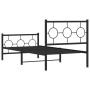 Bed frame with headboard and black metal footboard 90x200 cm by , Beds and slatted bases - Ref: Foro24-376237, Price: 79,28 €...