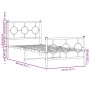 Bettgestell mit Kopfteil und Fußteil aus schwarzem Metall 90x200 cm von , Betten und Lattenroste - Ref: Foro24-376237, Preis:...