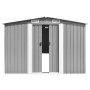 Cobertizo de jardín acero galvanizado gris 257x779x181 cm de vidaXL, Cobertizos - Ref: Foro24-47033, Precio: 782,41 €, Descue...