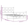 Bettgestell mit Kopfteil und Fußteil aus schwarzem Metall, 107 x 203 cm von , Betten und Lattenroste - Ref: Foro24-376240, Pr...