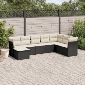 8-teiliges Gartensofa-Set und schwarze synthetische Rattankissen von , Gartensets - Ref: Foro24-3249885, Preis: 475,92 €, Rab...